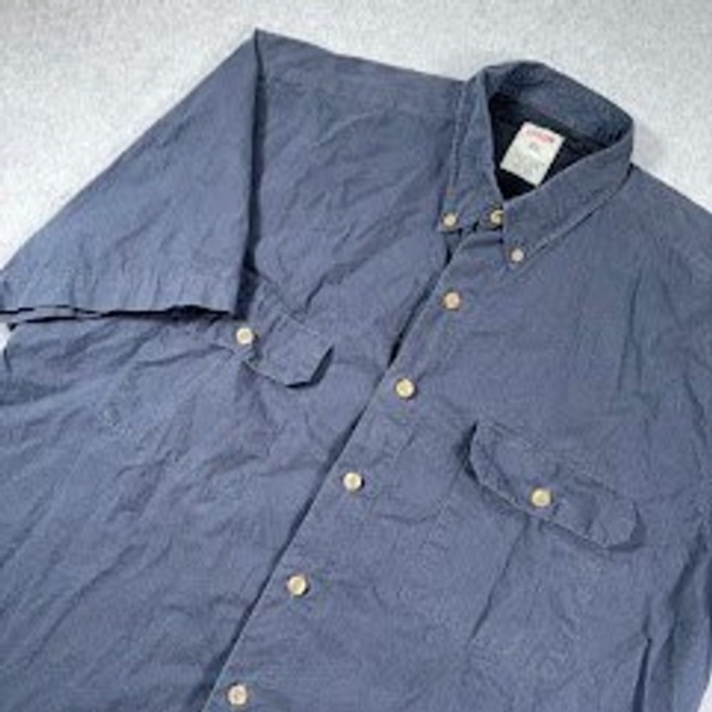 Dickies Button Up Work Shirt  Mens XL Short Sleeve‎ Blue Mesh Lined Vented